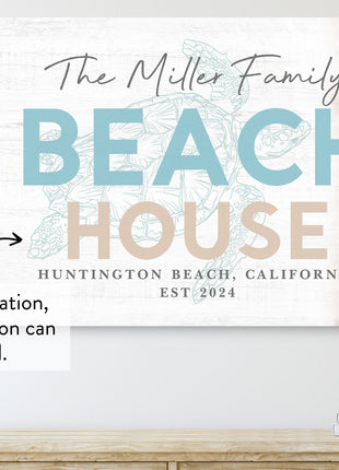 Custom Beach House Sign, Family Beach House Sign