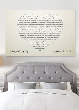 Ivory Heart Words Canvas - 14 Anniversary Gift