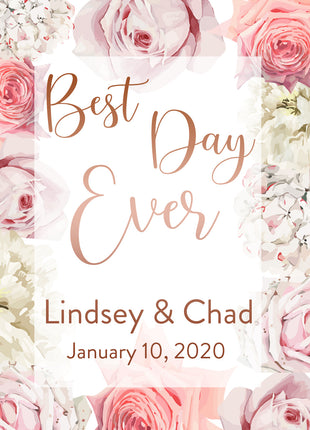 Best Day Ever - Vertical Wedding Welcome Sign