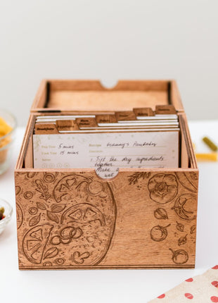 Wooden Recipe Box – Pizza Lovers Edition