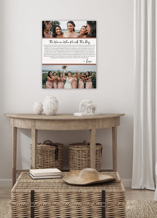 Bridesmaid & Maid of Honor Photo Canvas • Custom Thank You Gift