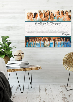 Bridesmaid & Maid of Honor Photo Canvas • Custom Thank You Gift
