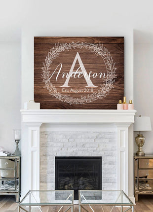 Brown Rustic Monogram Sign