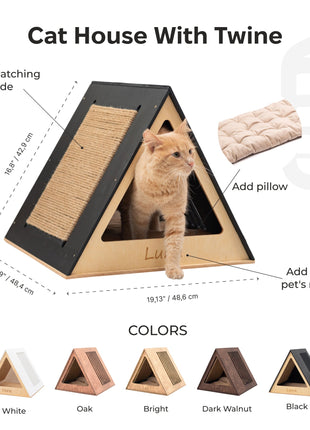 Stylish Wooden Cat Houses - Dark Walnut