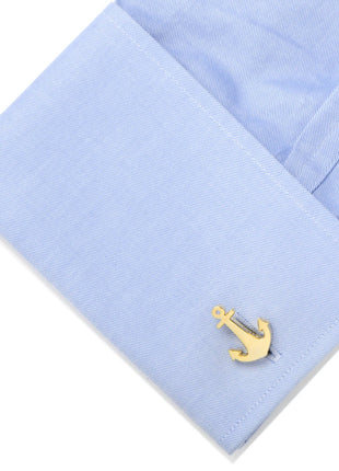 Gold Plated Anchor Cufflinks