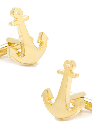 Gold Plated Anchor Cufflinks