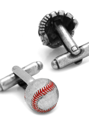Baseball and Glove Antique Silver Cufflinks