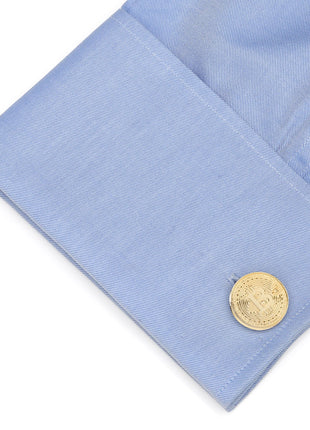 Crypto Bitcoin Debossed Cufflink