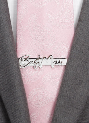 Best Man Silver Tie Bar