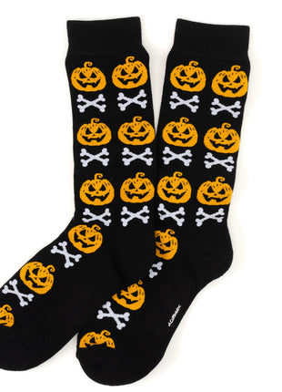 Bad To The Bone Pumpkin Black Men's Socks