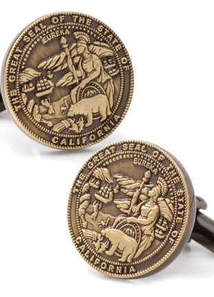 California Seal Embossed Cufflink