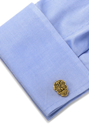 Gold Day of the Dead Cufflinks