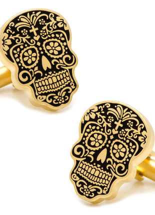 Gold Day of the Dead Cufflinks