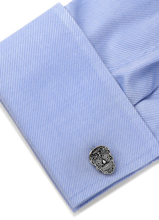 Silver Day of the Dead Cufflinks
