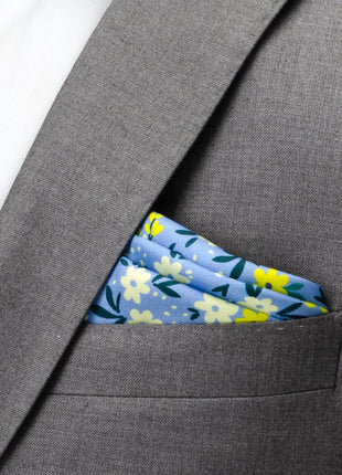 Floral Blue Pocket Square
