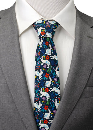 Floral Rabbit Men's Tie