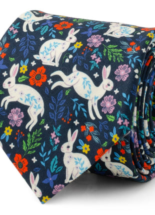 Floral Rabbit Men's Tie