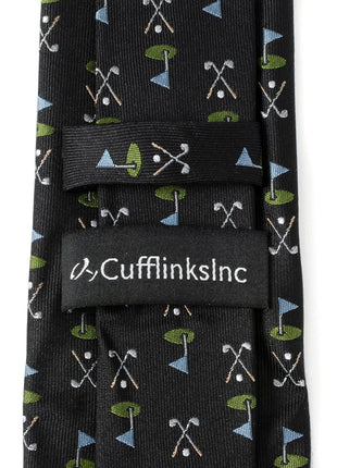 Golf Course Black Silk Men's Tie