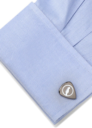 Black Guitar Pick Cufflinks