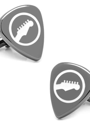 Black Guitar Pick Cufflinks