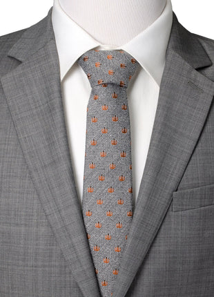 Holiday Pumpkin Herringbone Tie