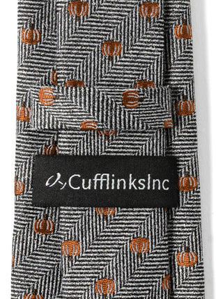 Holiday Pumpkin Herringbone Tie