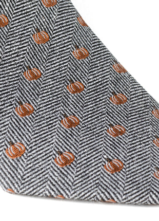 Holiday Pumpkin Herringbone Tie