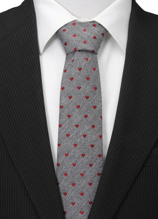 Herringbone Heart Men's Tie