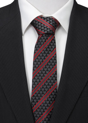 Black Heart Striped Men's Tie
