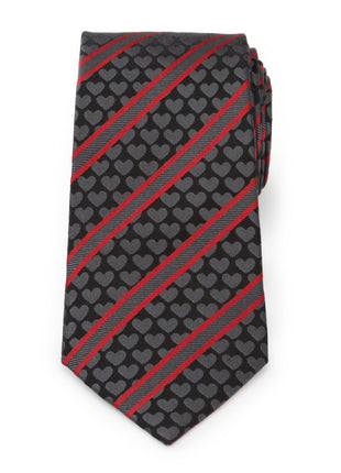 Black Heart Striped Men's Tie