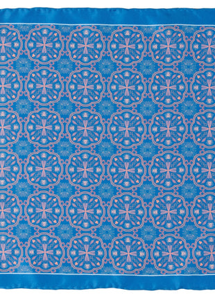 Aboriginal Ornament Patterned Blue Pocket Square