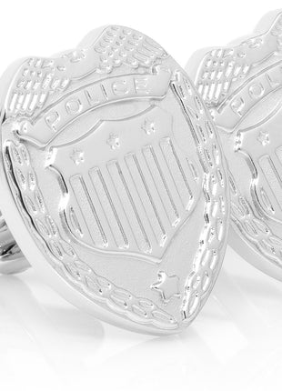 Silver Police Badge Cufflinks