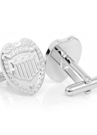 Silver Police Badge Cufflinks
