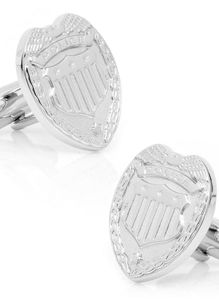 Silver Police Badge Cufflinks