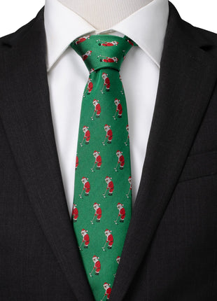 Santa Golf Par-Tee Men's Green Tie