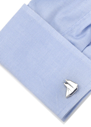 Blue and White Sailboat Cufflinks