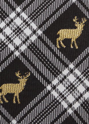 Black Plaid Stag Men's Tie
