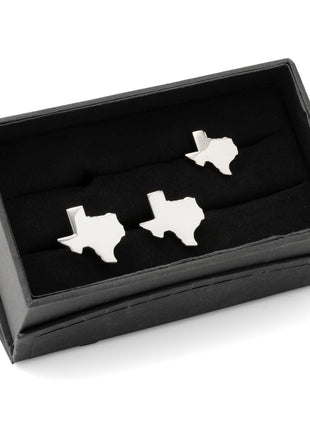 Silver Texas Cufflinks and Lapel Pin Gift Set