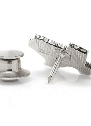 Silver Texas Cufflinks and Lapel Pin Gift Set