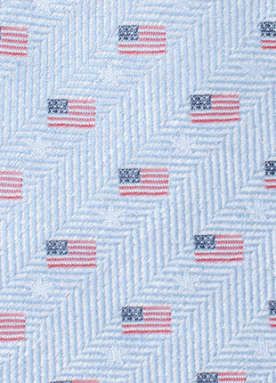 Light Blue American Flag Men's Tie