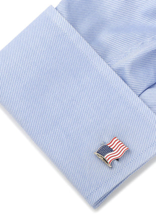 Waving American Flag Cufflinks
