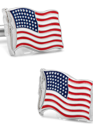 Waving American Flag Cufflinks