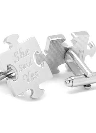 Wedding Puzzle Pieces Cufflinks Pair
