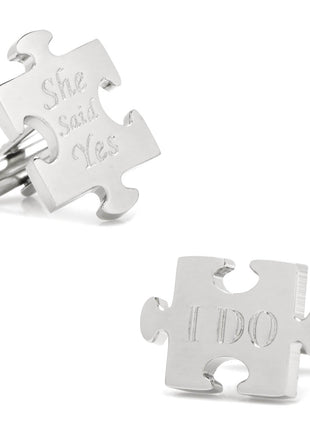 Wedding Puzzle Pieces Cufflinks Pair
