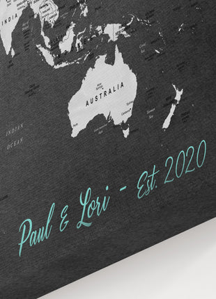 Push Pin Travel Map - Dark Grey