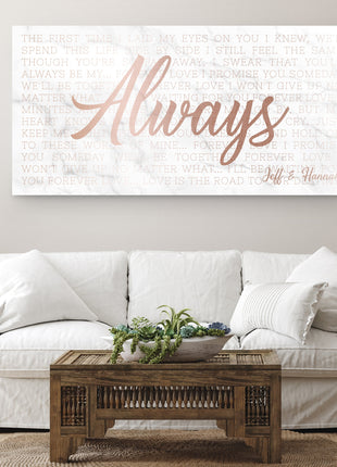 7th Year Song Lyric Anniversary Gift For Her or Him
