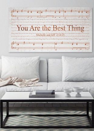 Copper Sheet Music Art with Lyrics