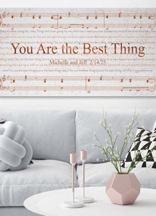 Copper Sheet Music Art with Lyrics