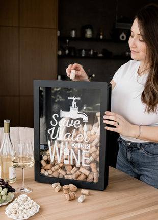 Wine Cork Box – Save Water, Drink Wine