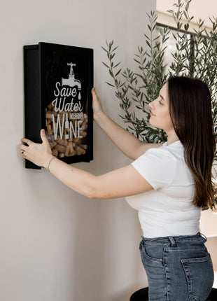 Wine Cork Box – Save Water, Drink Wine
